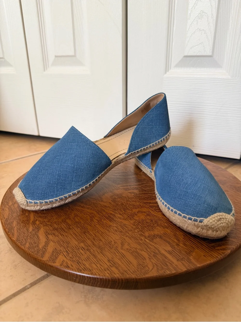 Jimmy Choo Dreya Blue Denim d’Orsay Espadrille Slip-Ons Size 40.5/US10
